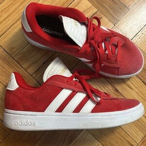Adidas Red and White Casual Shoes